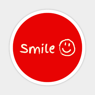 Smile and Be Happy Cream Design Magnet